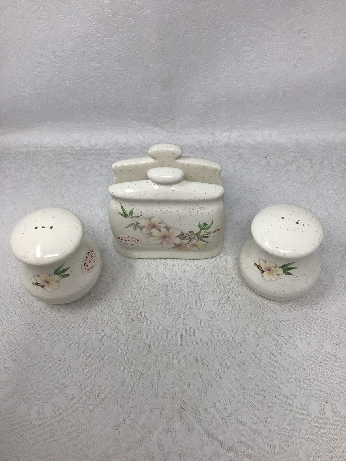 Grand River Pottery Salt & Pepper Shaker and Napkin Holder
