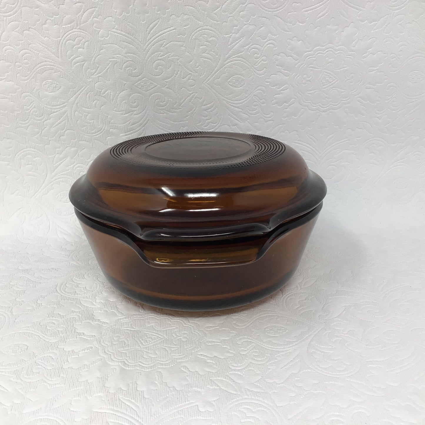 Vintage Anchor Hocking Amber Brown Single Serve Casserole Dish With Lid