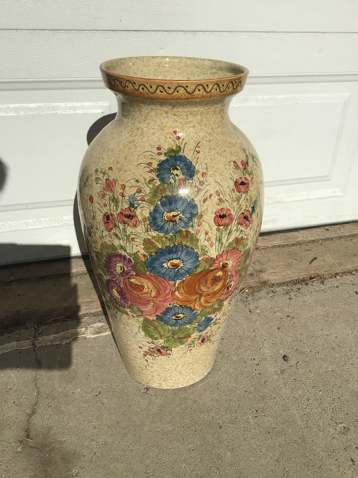 Vintage Hand Painted Ceramic Vase