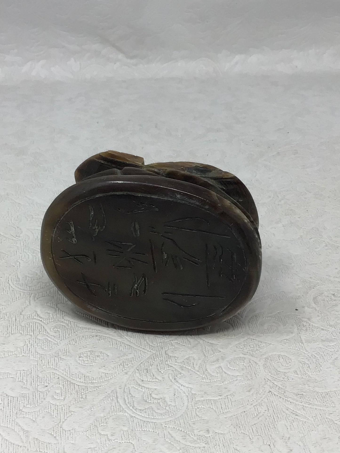 Vintage Egyptian Hand-Carved Horn Scarab Beetle