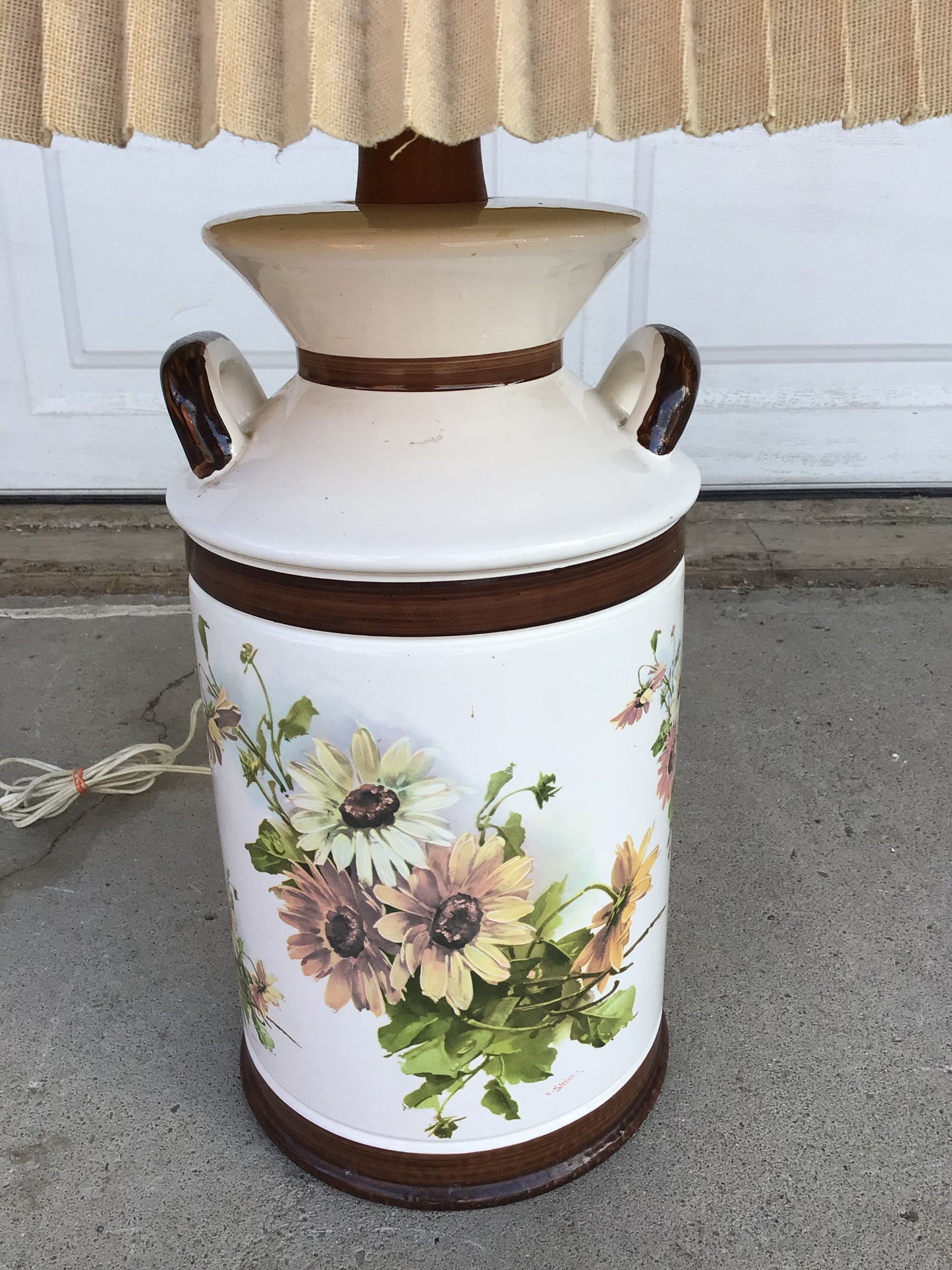 Vintage 1980's Farmhouse Milk Jug Lamp