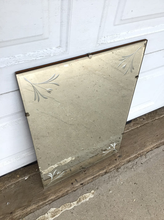 Small Mirror with Engraved Flowers