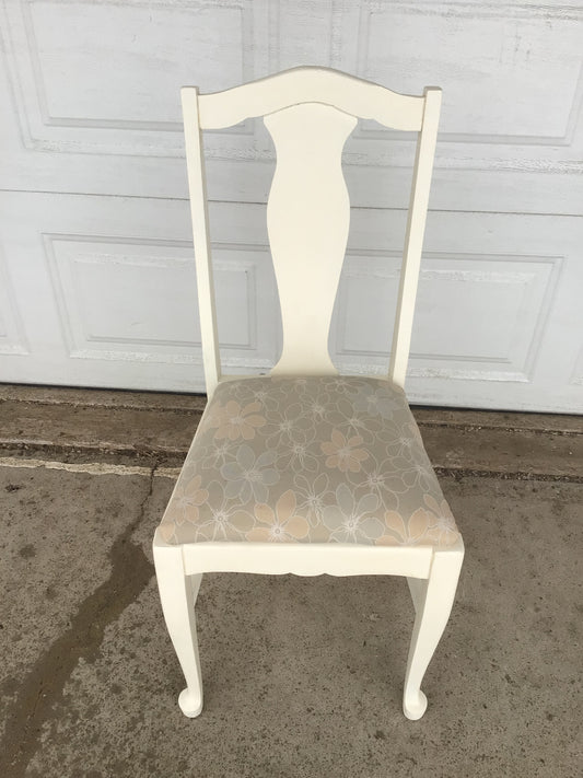Cream Chair with Floral Seat
