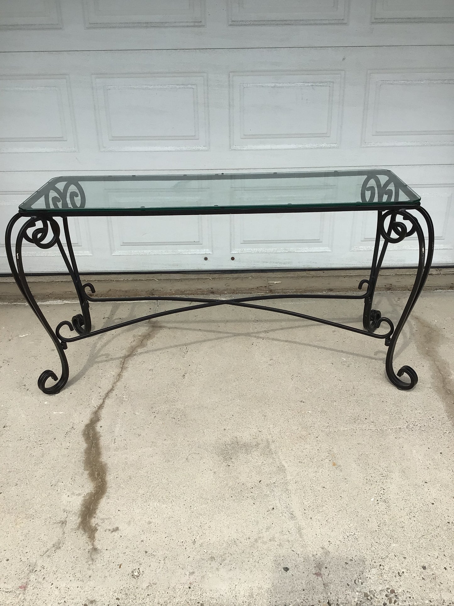Glass and Metal Hallway Table