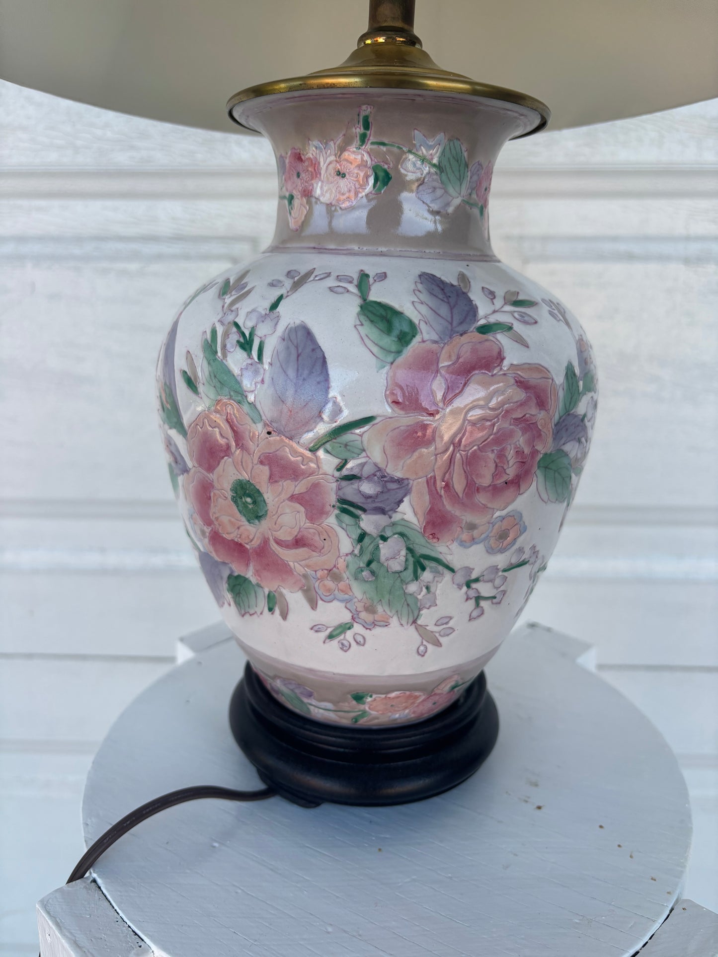 Ming Style Hand Painted Floral Ceramic Table Lamp