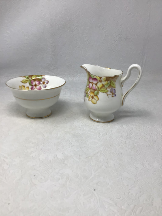 Royal Albert “Clematis” Cream & Sugar
