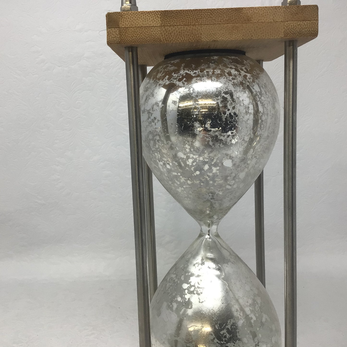 Shiny Silver Hourglass Decoration