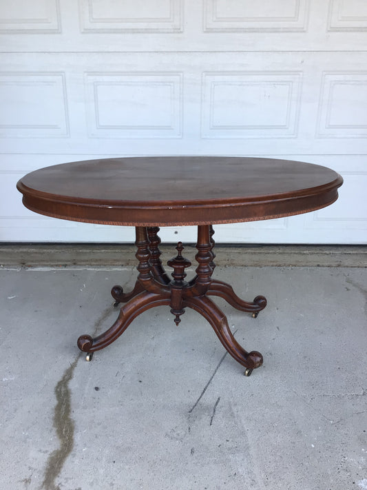 Walnut Victorian Oval Breakfast Table