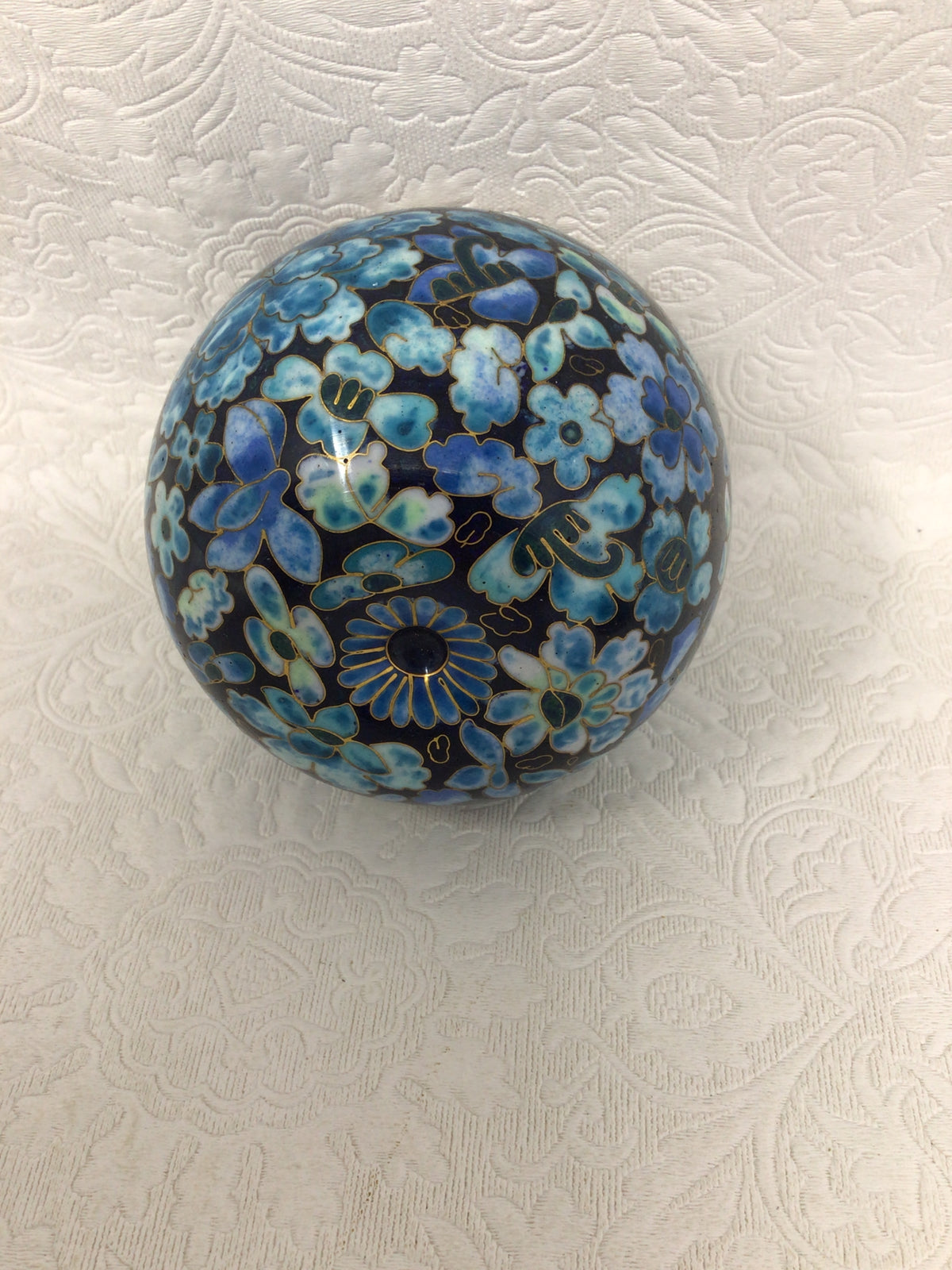 Chinese Cloisonné Pear Shaped Trinket Box