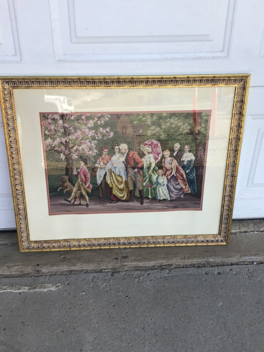 Framed Needlepoint Tapestry