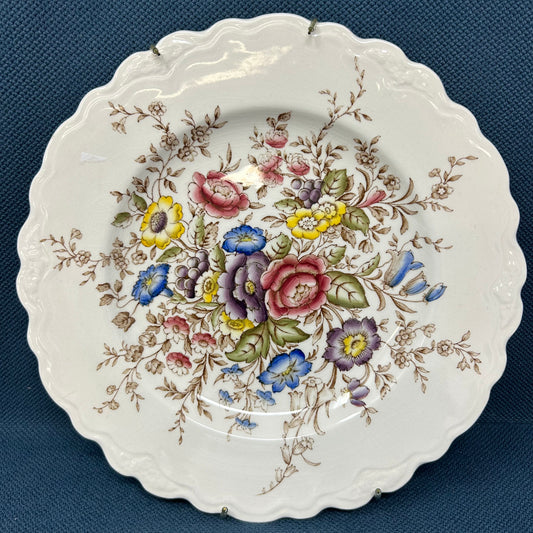 Vintage Crown Ducal Ware Wilmslow Hand Coloured Floral Plate