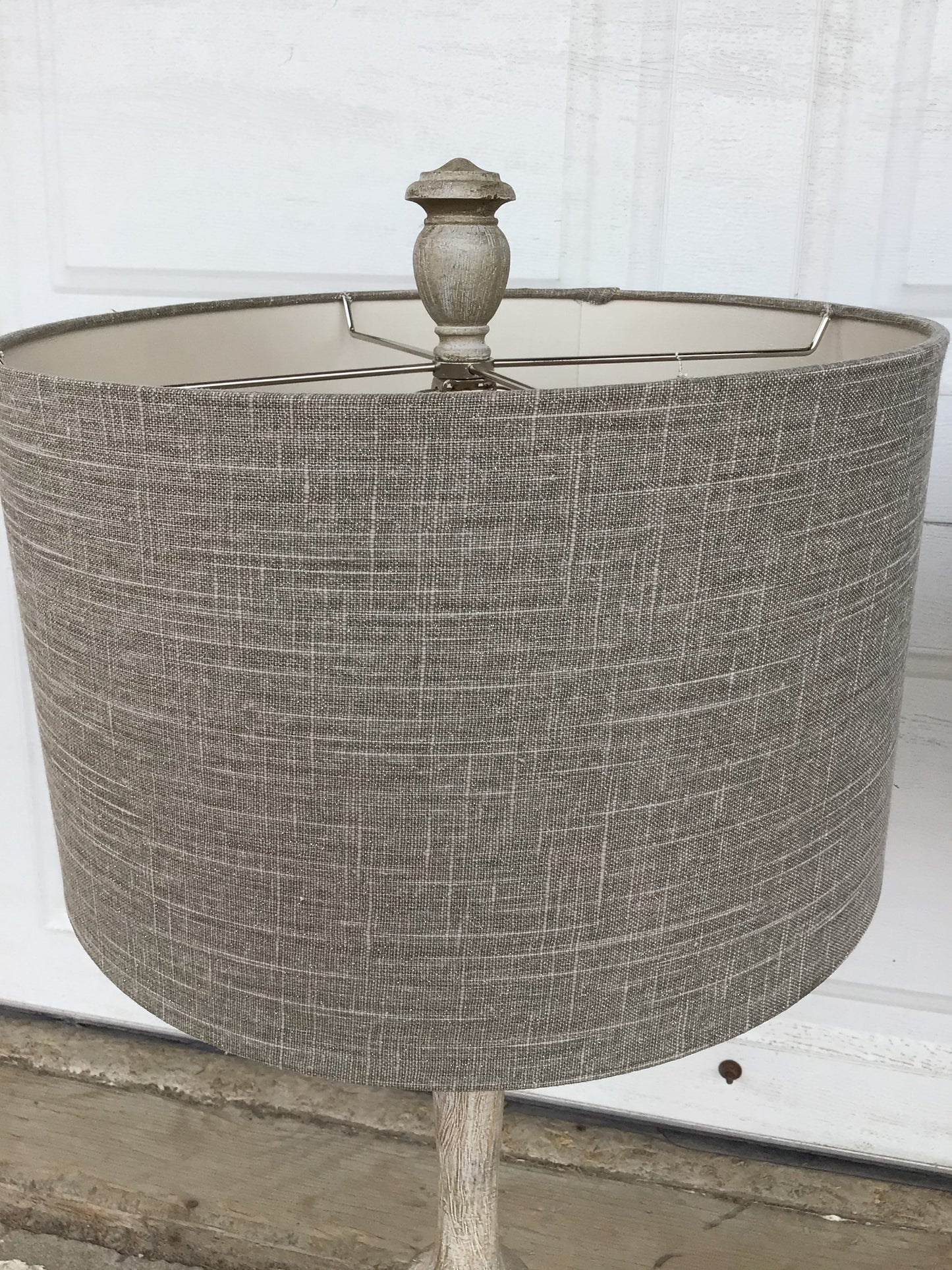 Wooden Lamp with Sparkly Shade