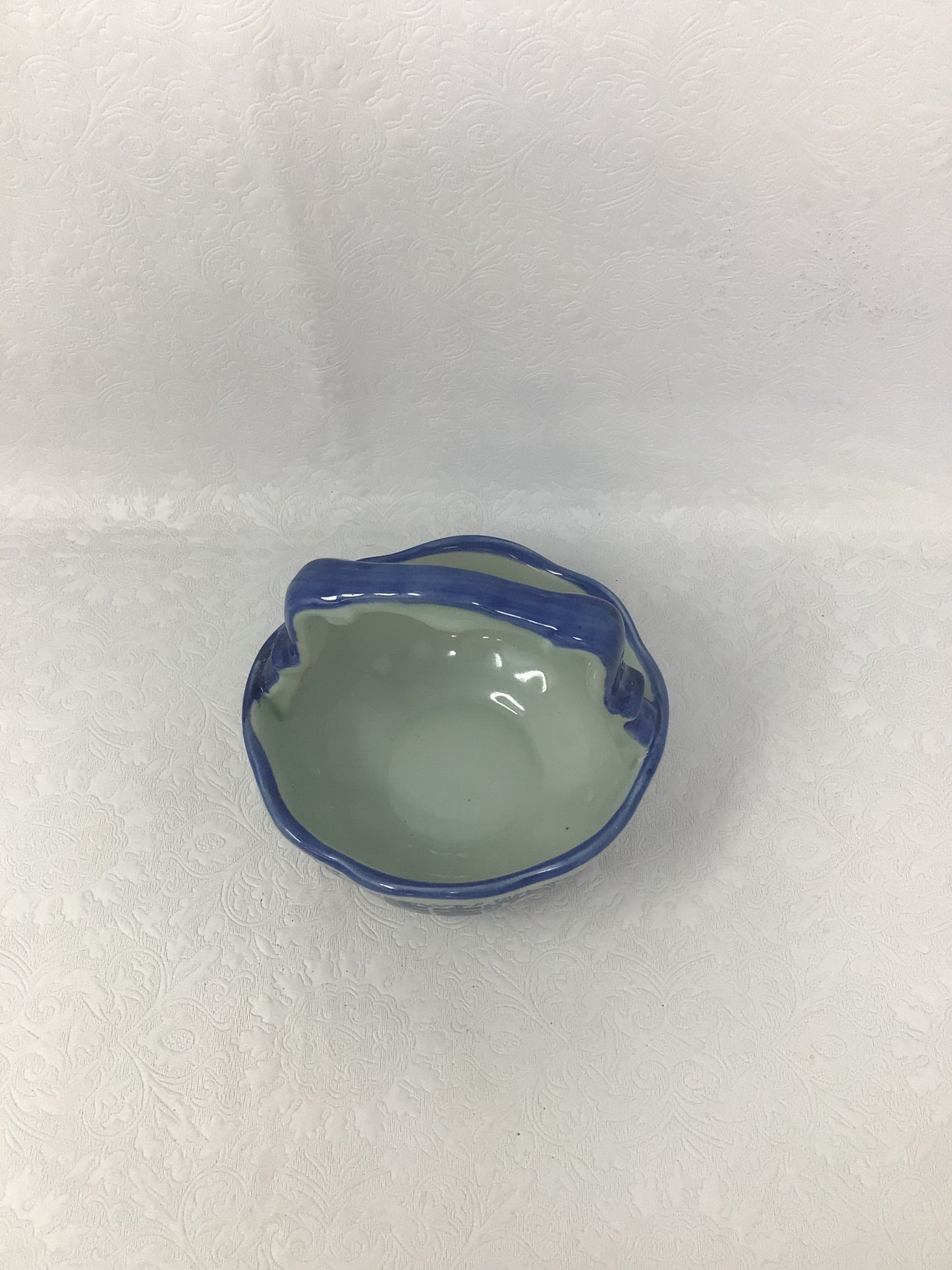 Chinese Cobalt Blue and White Basket