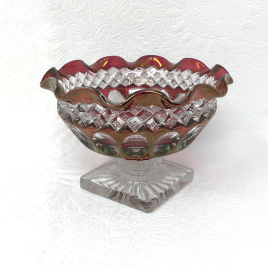 Vintage Westmoreland Red Glass Candy Dish