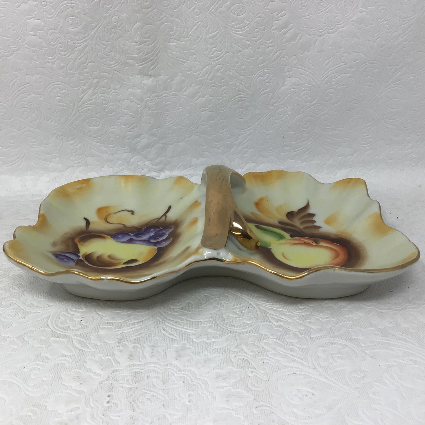 Vintage Porcelain Japanese Enesco Divided Fruit Dish