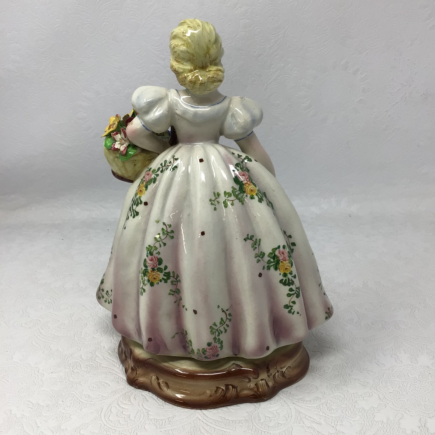 Italian Figurine Girl with Flower Basket