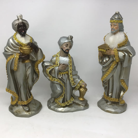 Set of 3 Silver and Gold Toned Wise Men