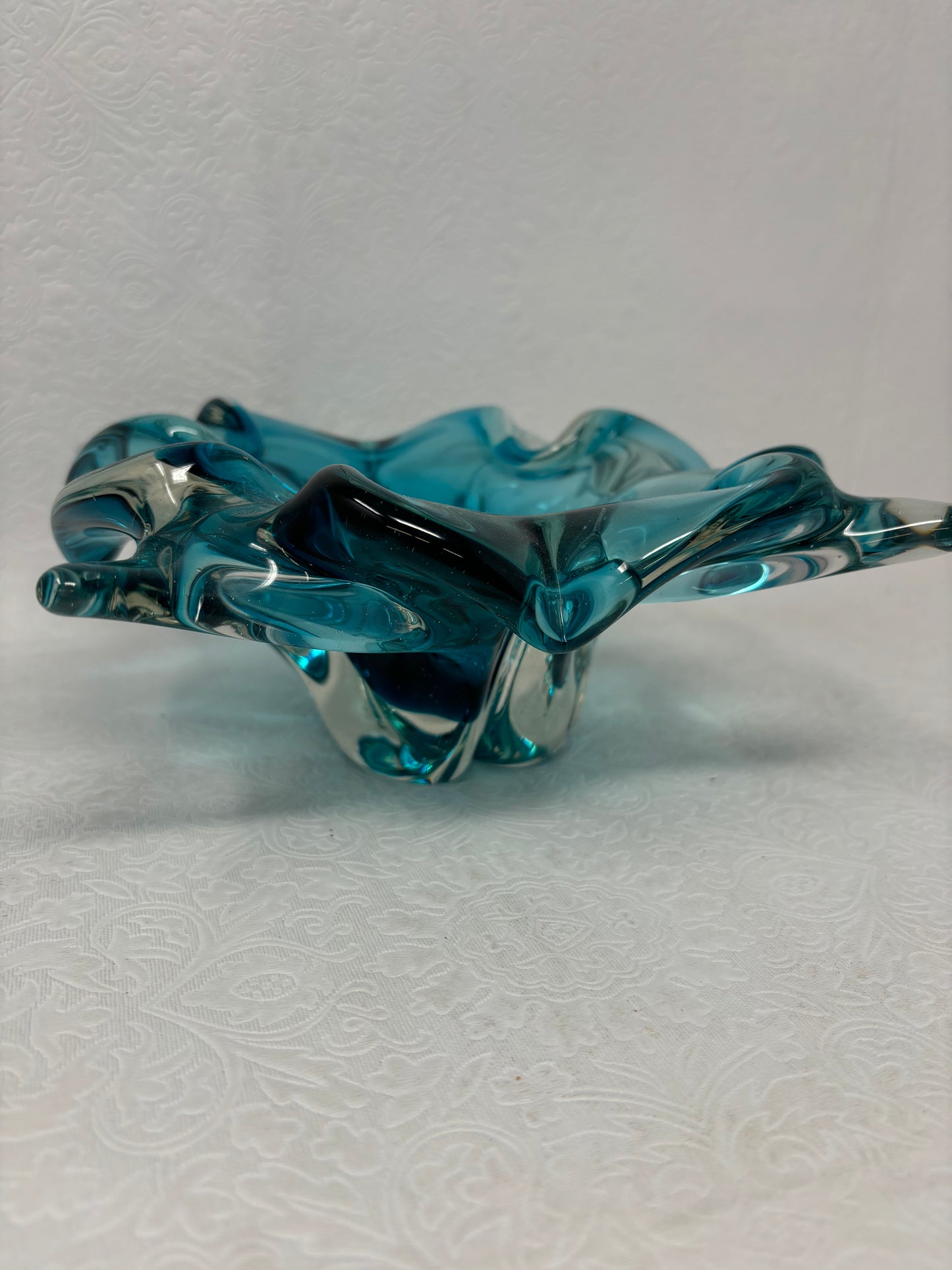 Chalet Canada Blown Glass Blue Dish