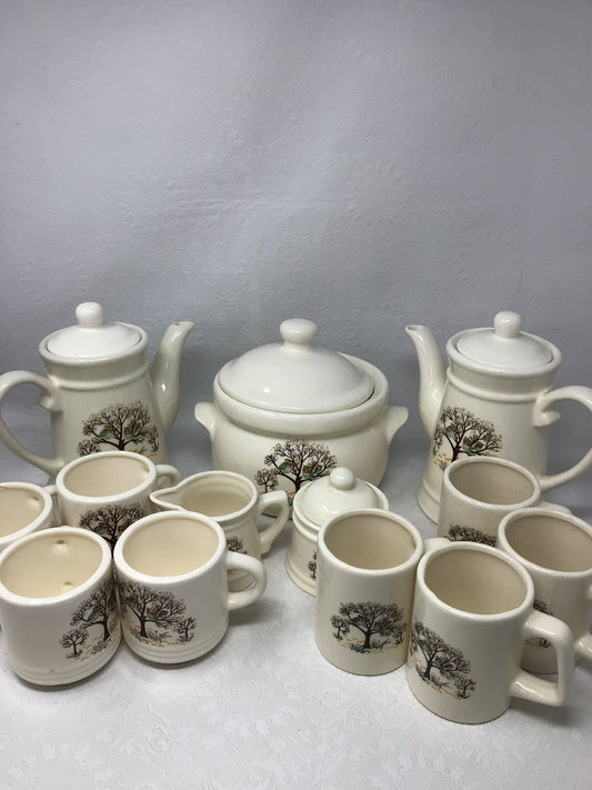 1970s Owl and Tree Tea Set