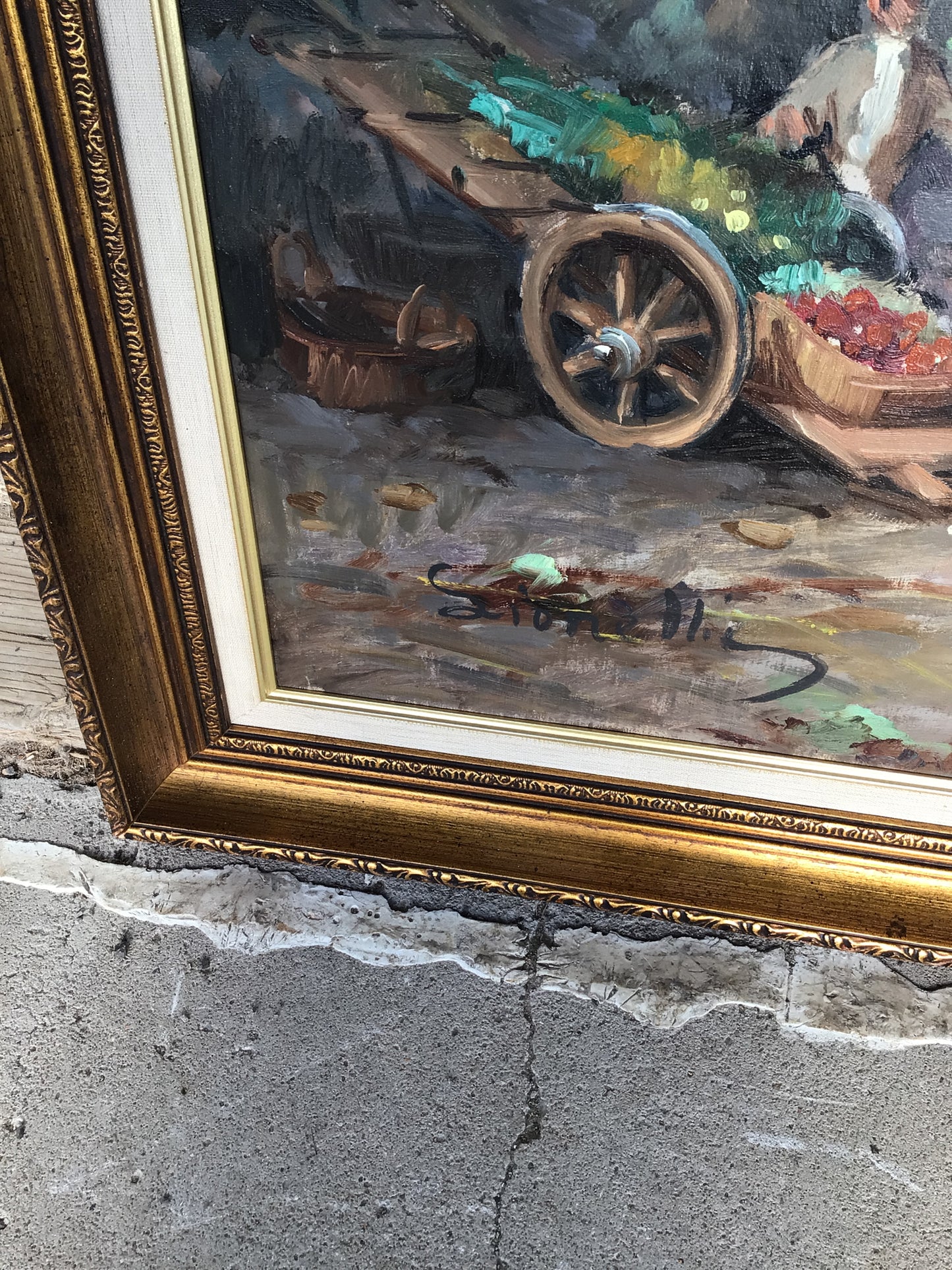 Italian Market Painting by “Seionellis”