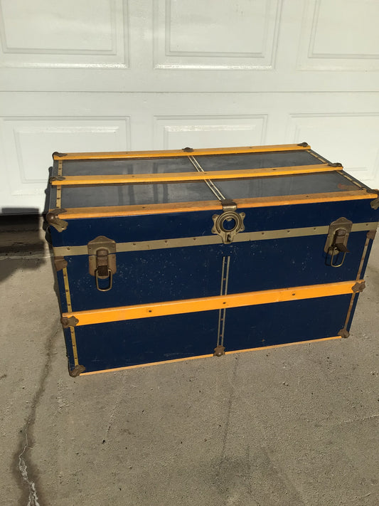 Vintage Union Trunk & Luggage Co. Blue Chest