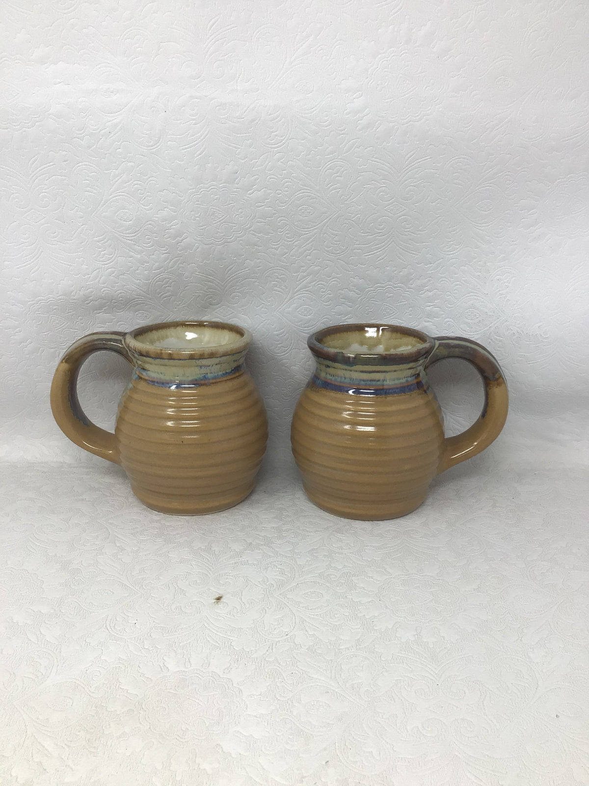 Set of 2 Handmade Stoneware Pottery Mugs