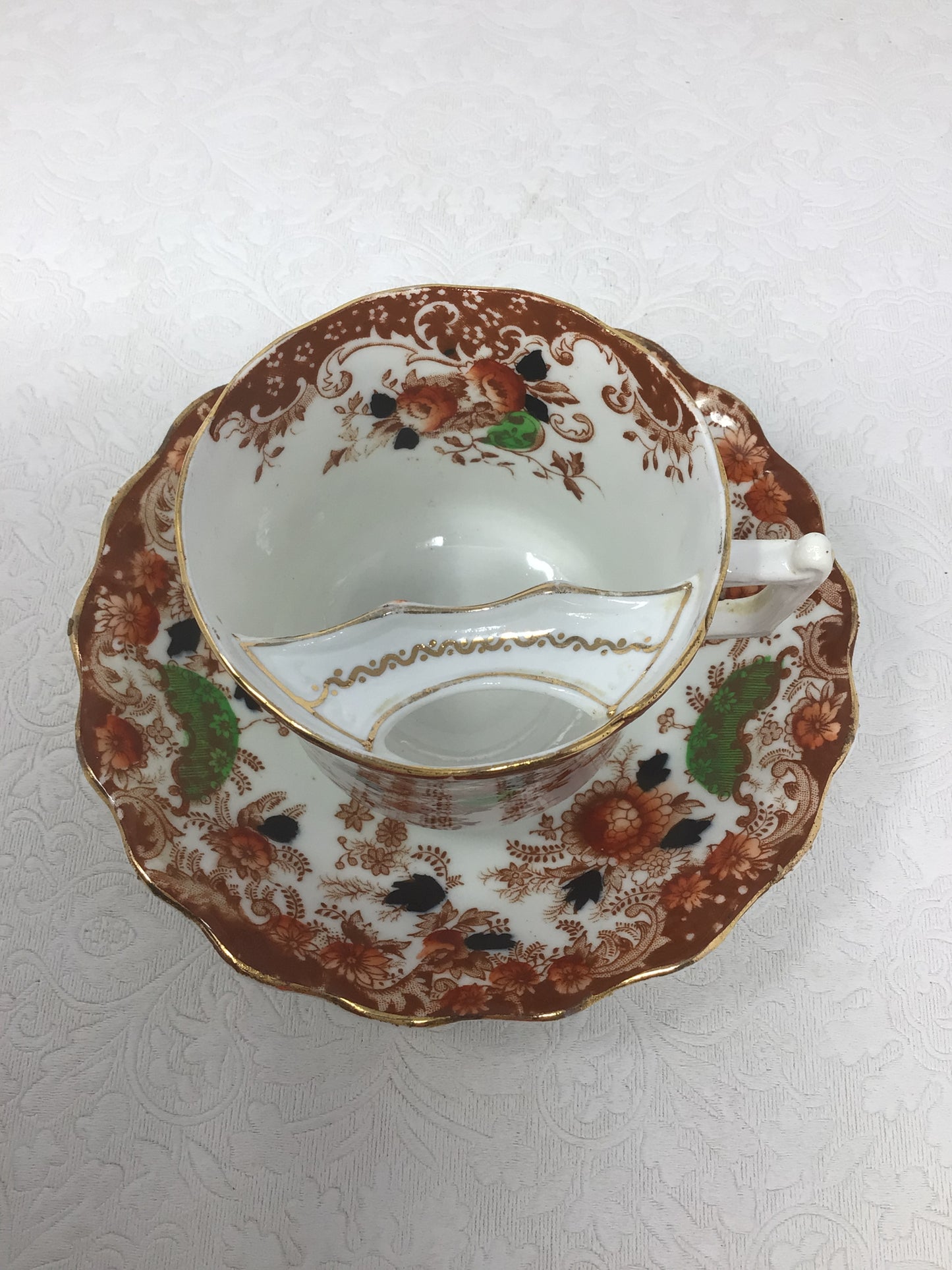 Antique Moustache Cup & Saucer