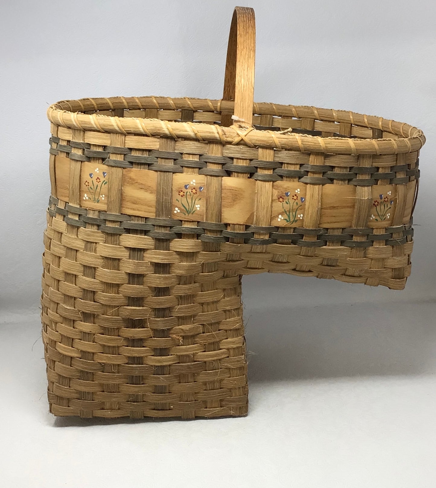 Vintage Rustic Country Woven Stair Basket