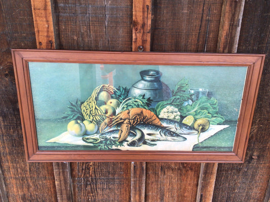 Piscatorial Still Life Oil Painting With Lobster