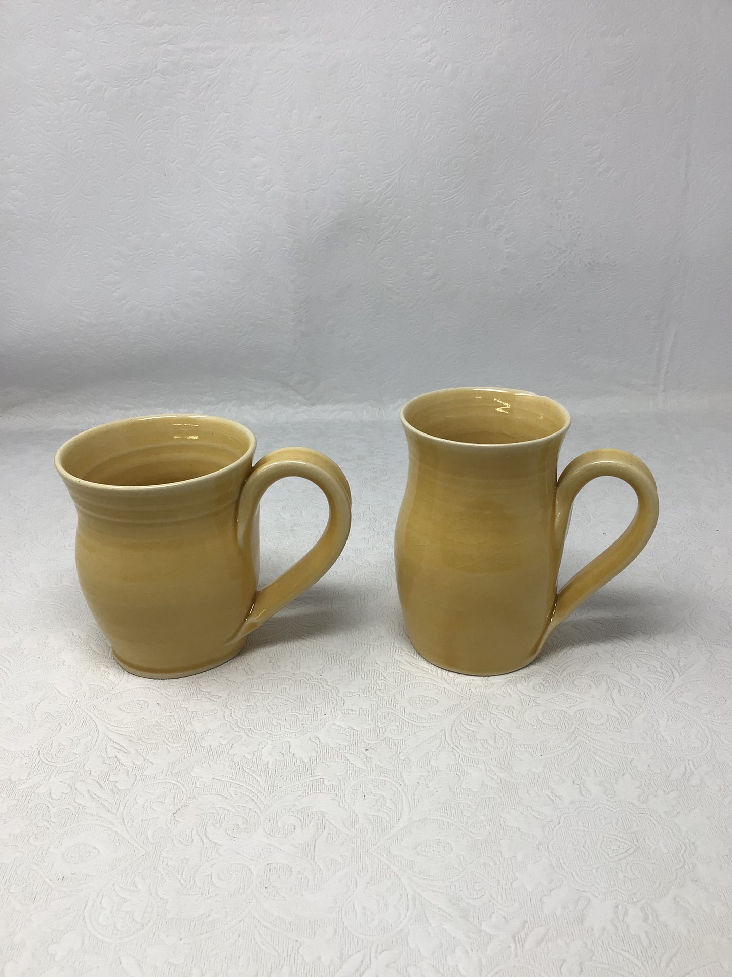 Handmade Yellow Pottery Mugs