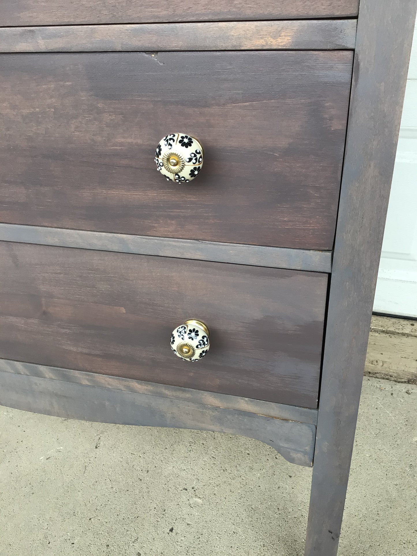 Soft Brown Refurbished Dresser with Antique Knobs