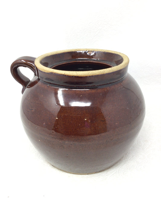 Brown Drip Glaze Bean Pot