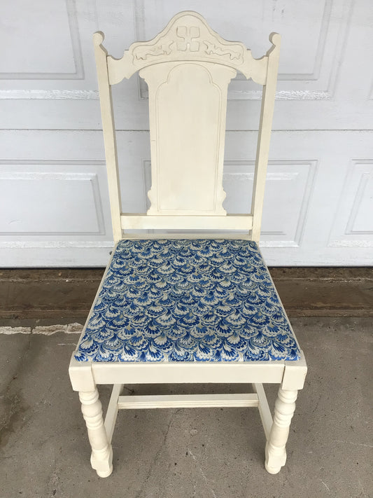 White and Blue Chair