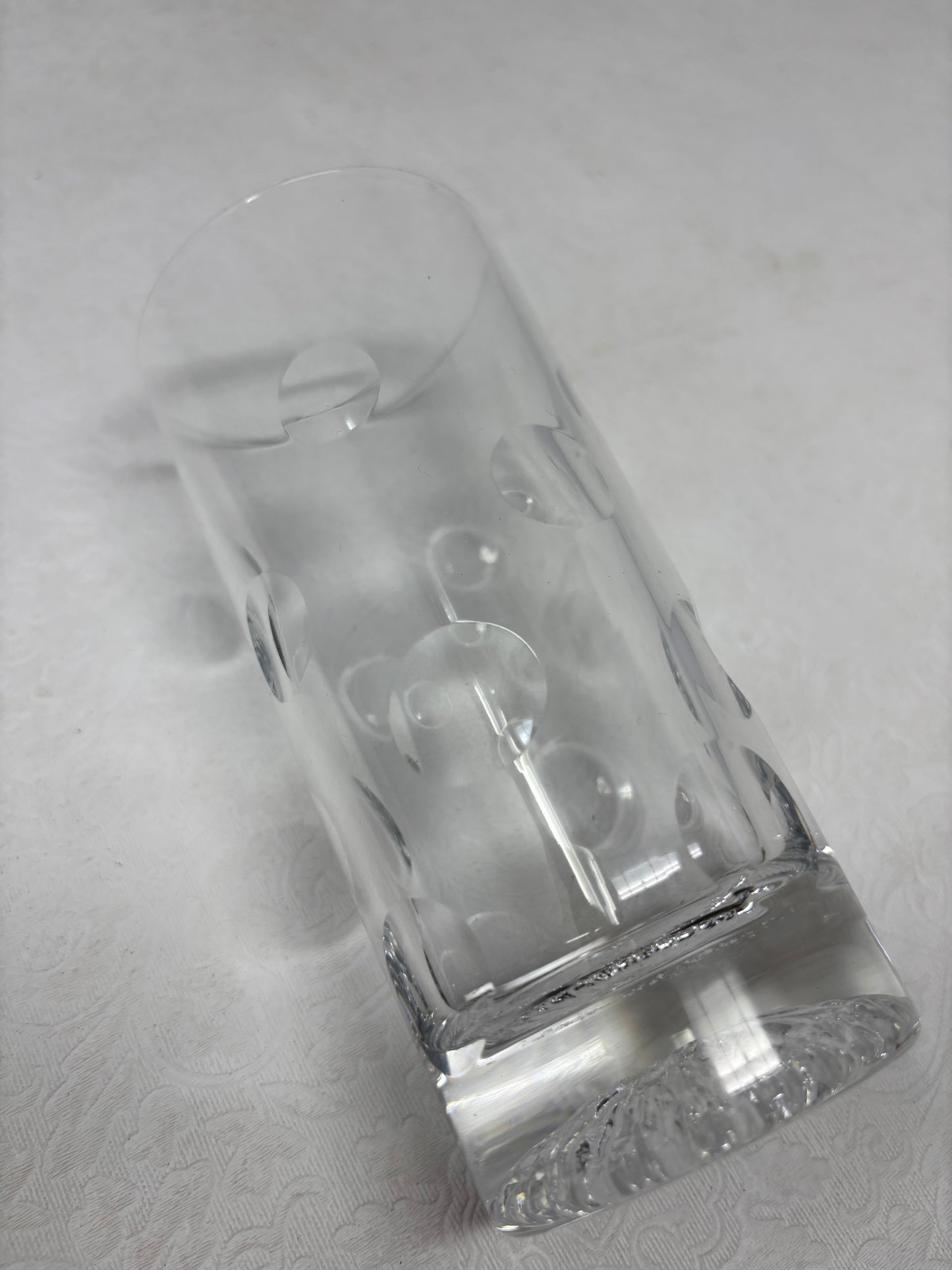 Set Of 3 Crystal Lowball Bubble Glasses