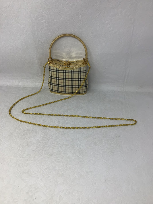 “Vecceli” Gold and Plaid Purse