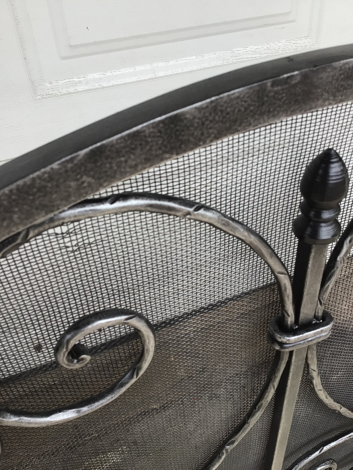 3 Panel Arched Wrought Iron Fireplace Screen