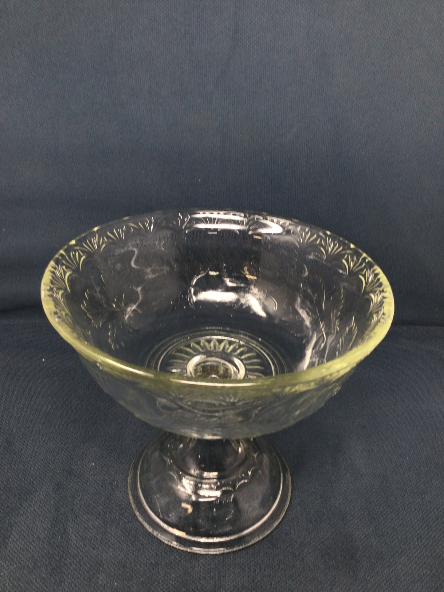 Antique Maple Leaf Early American Pattern Glass Compote