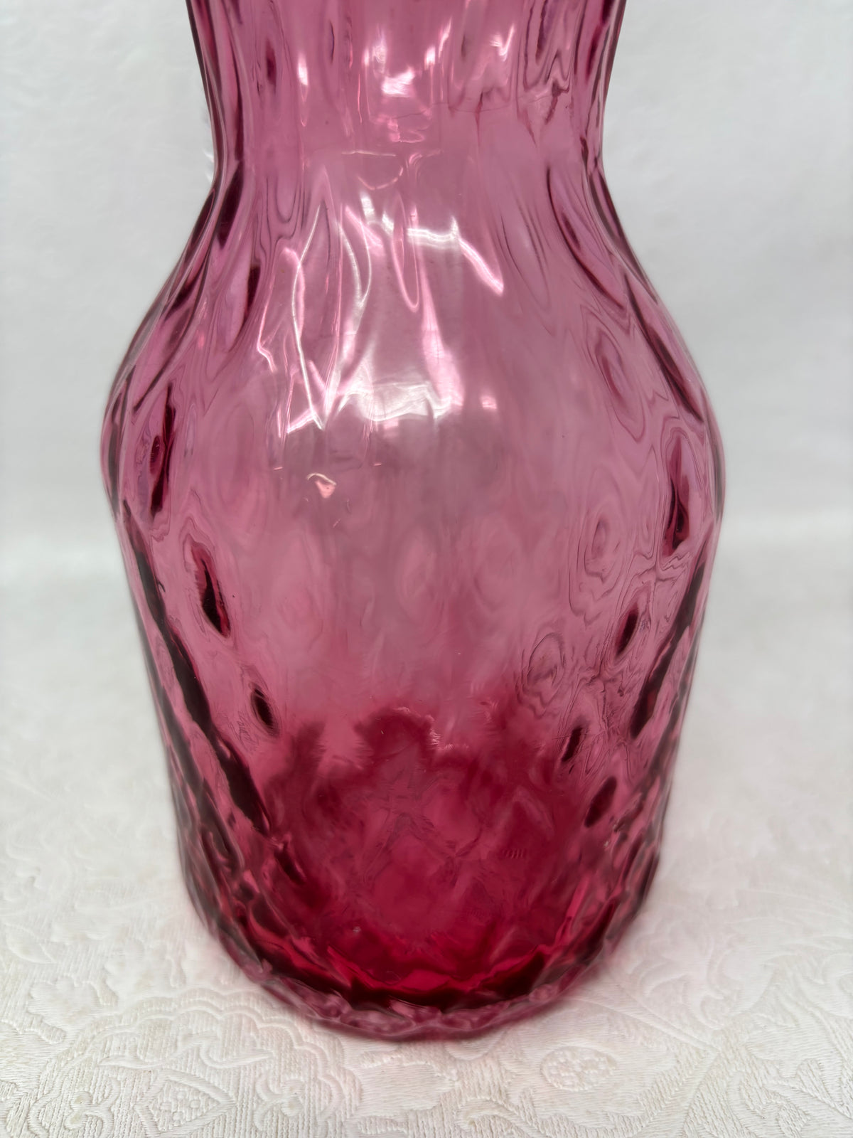 Handblown Cranberry Glass Pitcher