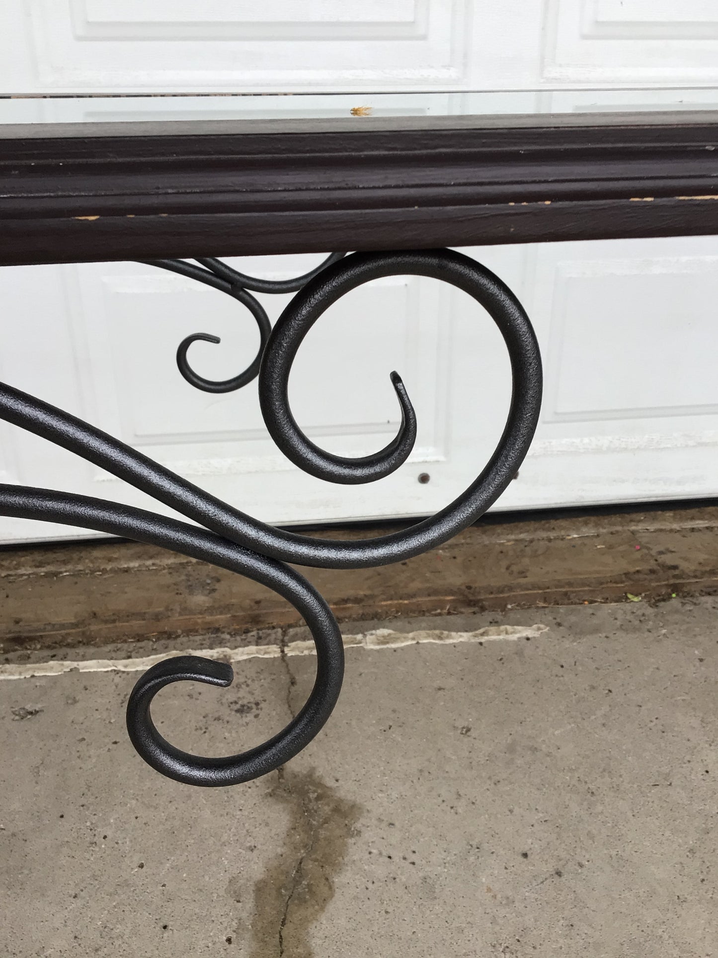 Wrought Iron and Glass Hallway Table