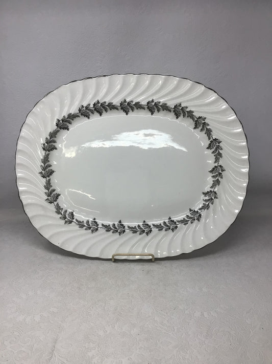 Aynsley “Oak Leaf” Grey 15.5” Platter