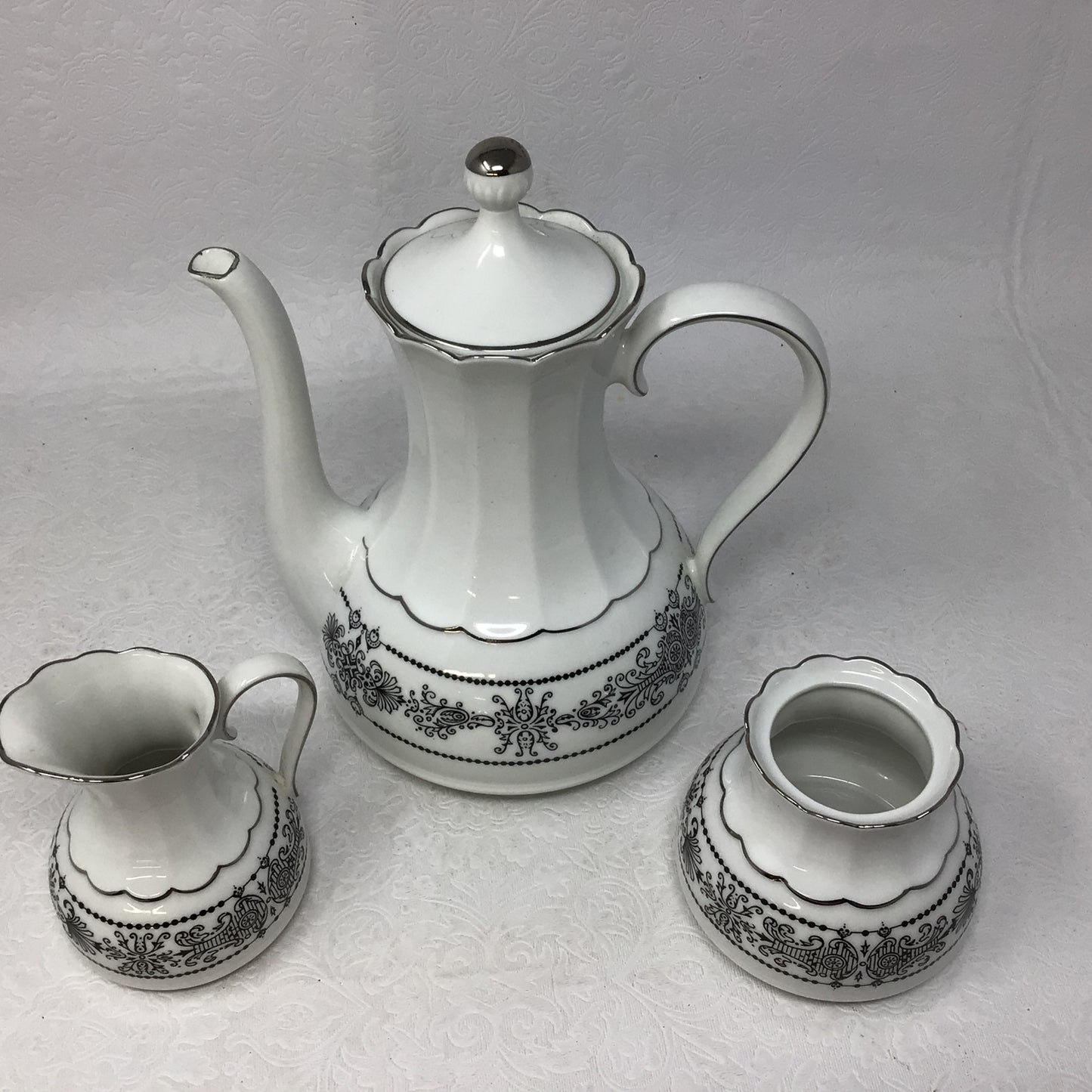 Edelstein Bavaria Teapot, Creamer, and Sugar Bowl