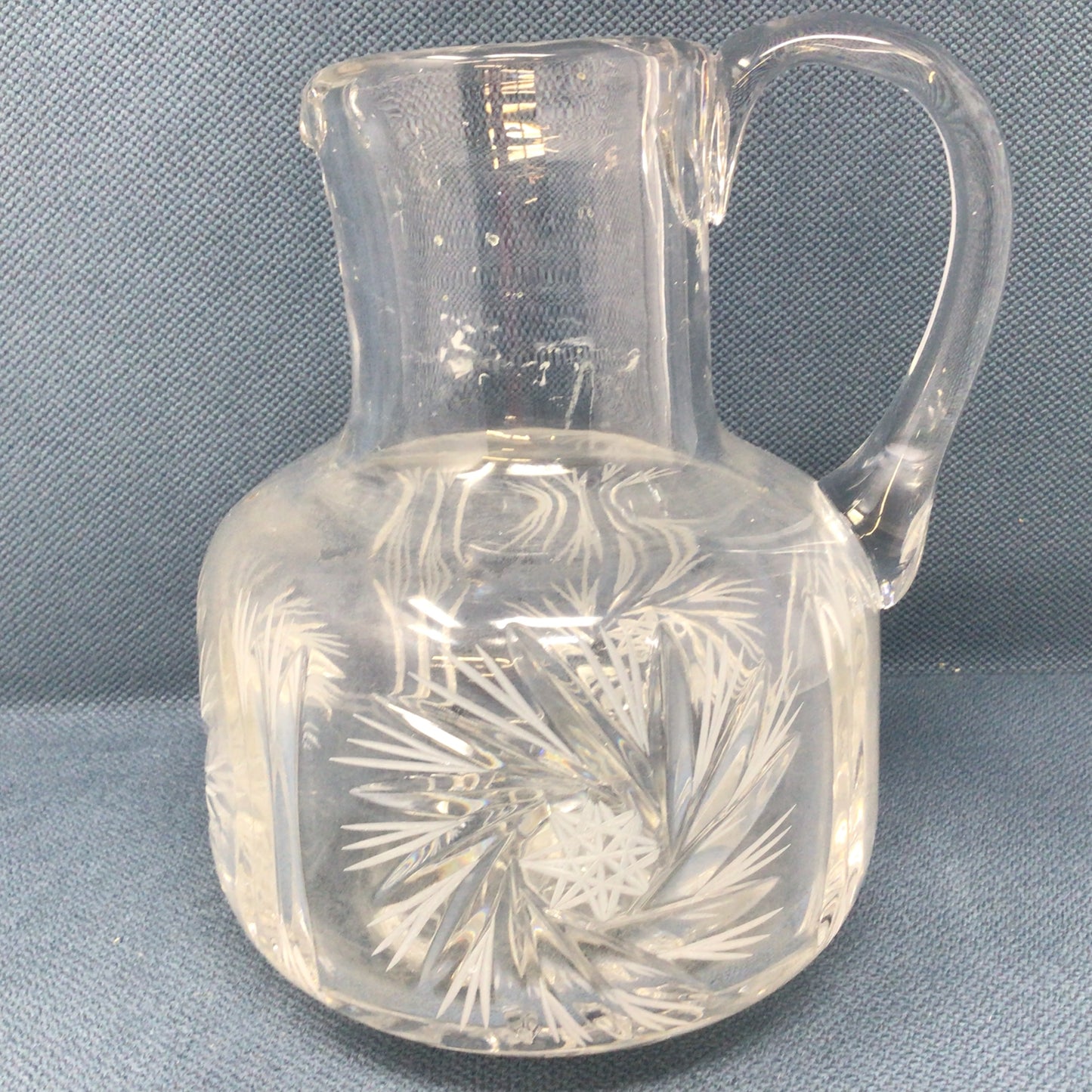 Vintage Cross and Olive Pinwheel Crystal Water Pitcher