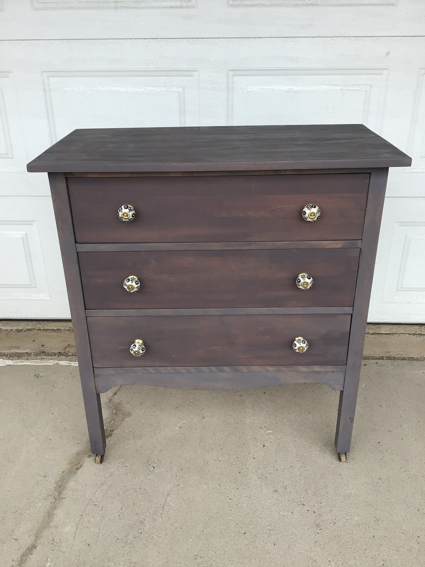 Soft Brown Refurbished Dresser with Antique Knobs