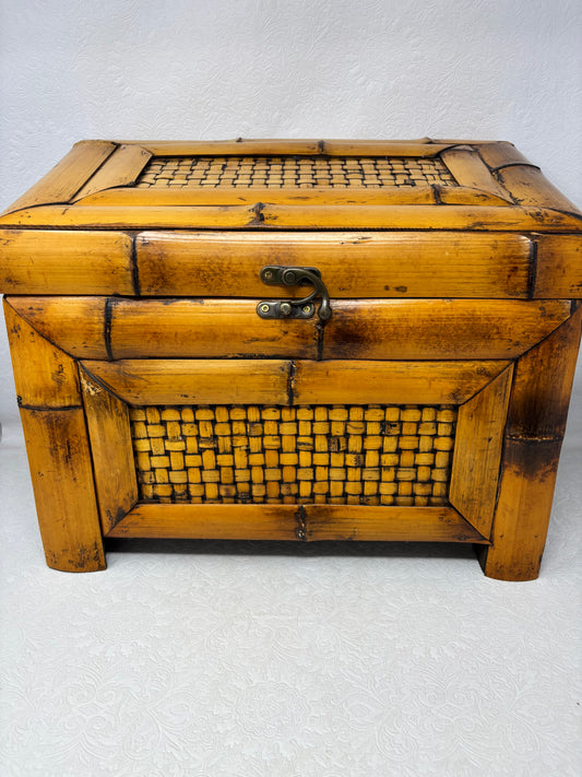 Wood & Woven Small Chest