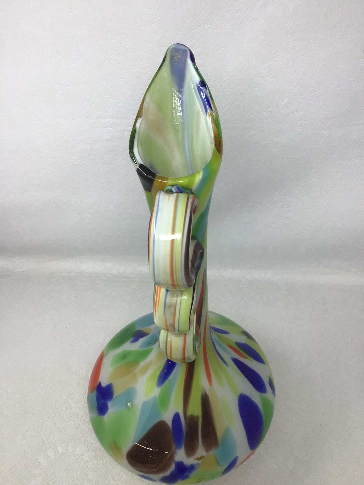 Multicoloured Art Glass Pitcher
