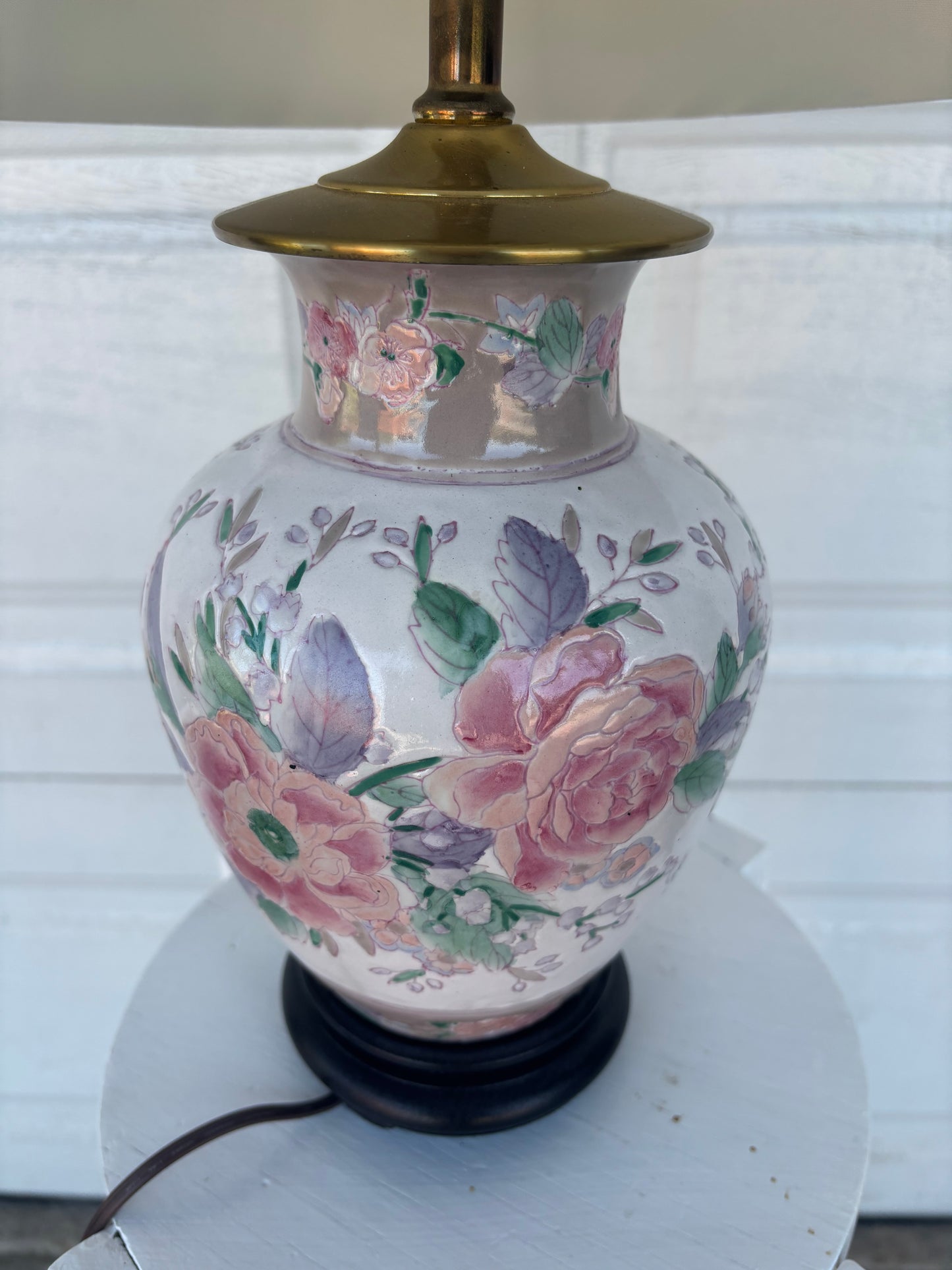 Ming Style Hand Painted Floral Ceramic Table Lamp