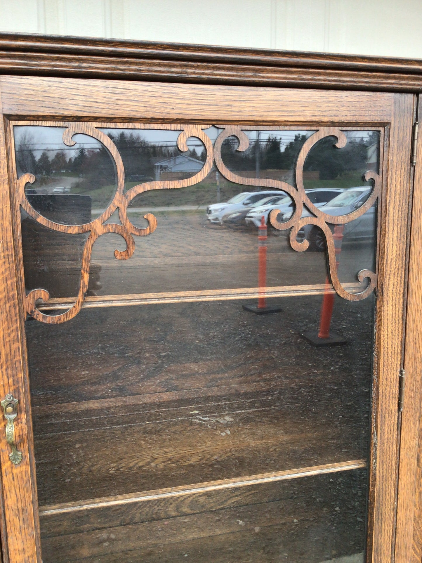 Antique solid wood china cabinet