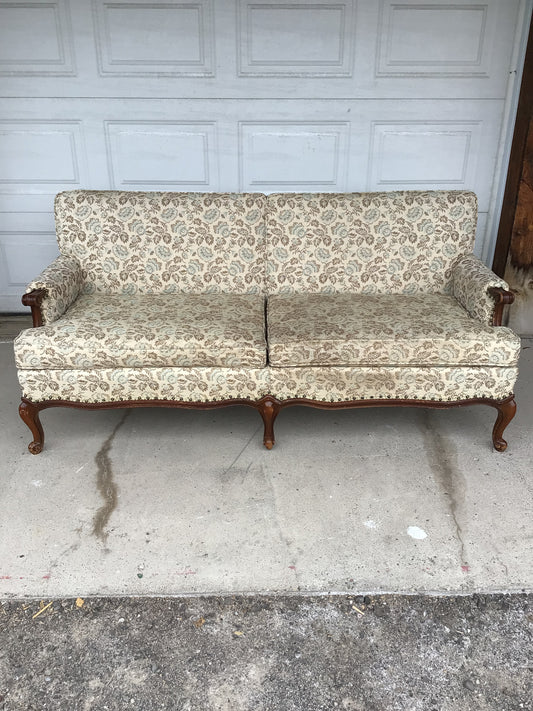 Vintage Blue Floral Couch