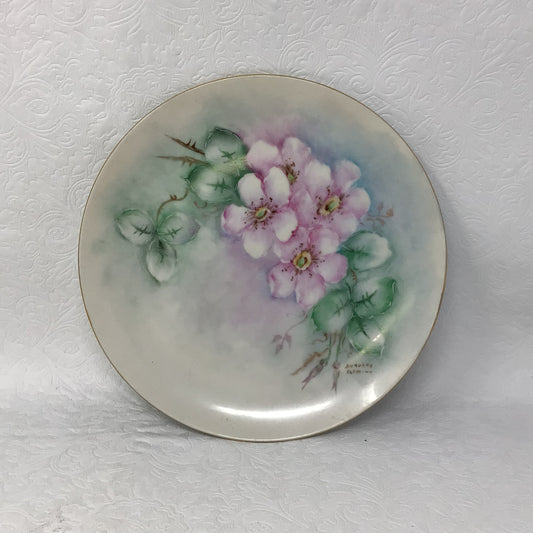 Hand Painted Dorothy Fleming 1984 Floral Plate