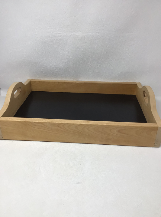 Wooden and Black Serving Tray